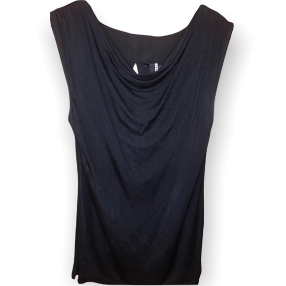 D.E.P.T Black Elegant Cowle  Neck open back  Bow Blouse - Picture 1 of 6